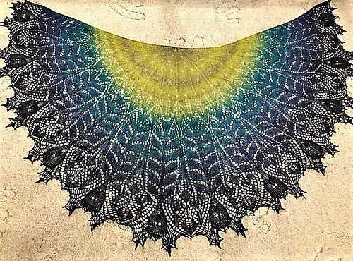 Lace shawl knit pattern