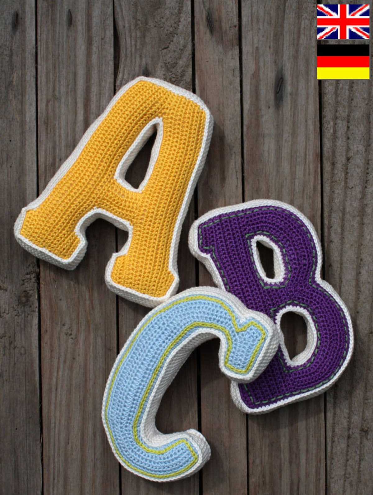 Knitted alphabet pattern free