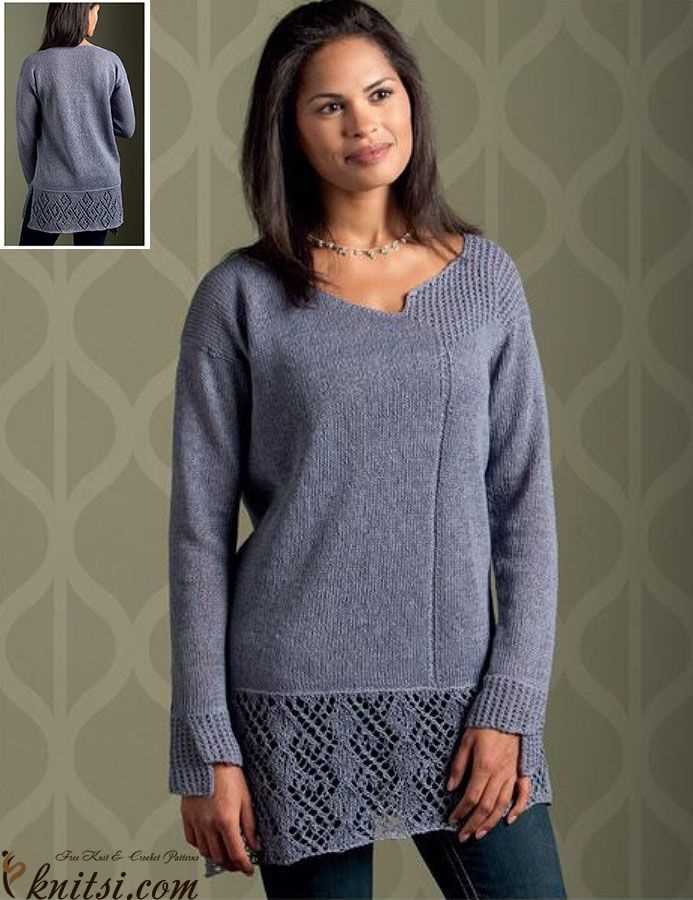 V-neck knitting patterns free