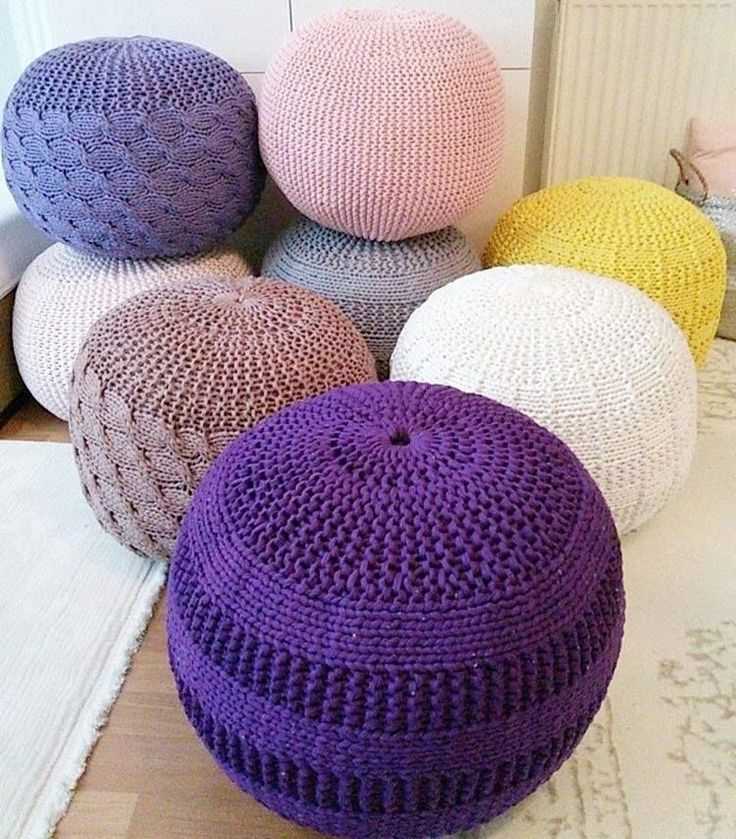 Knitted pouf pattern free