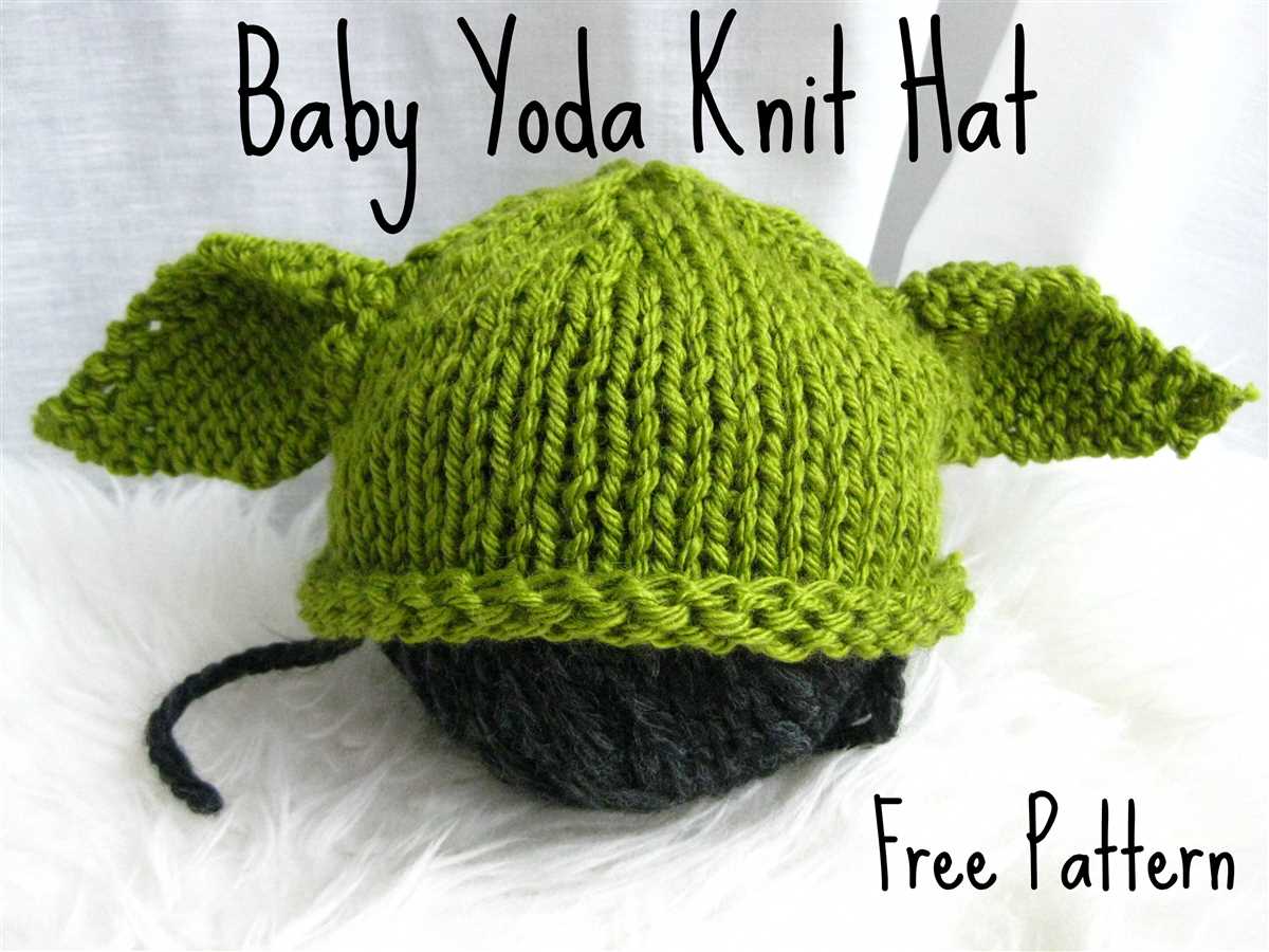 Yoda hat knitting pattern