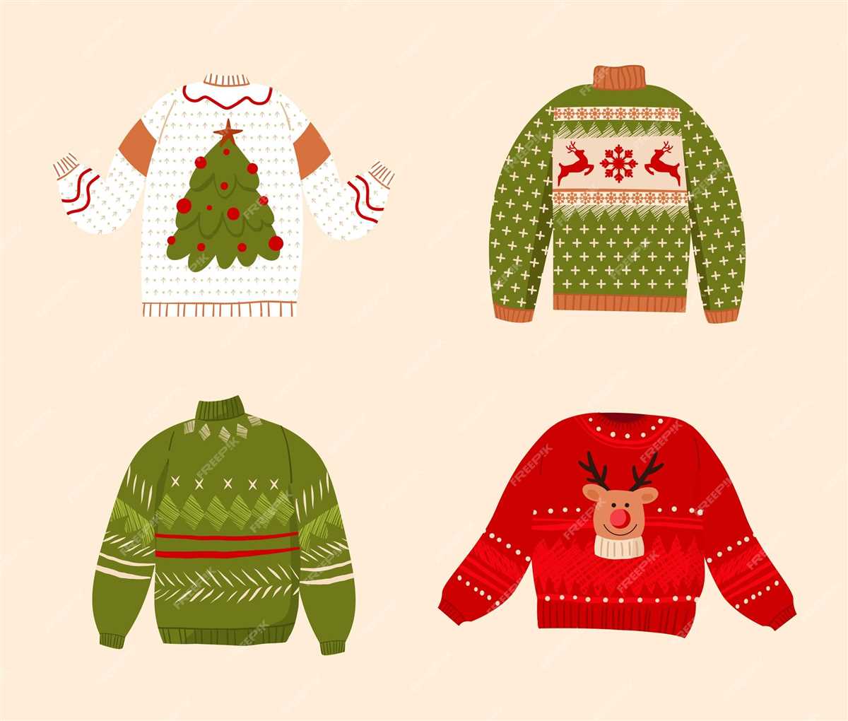 Ugly christmas sweater knit pattern