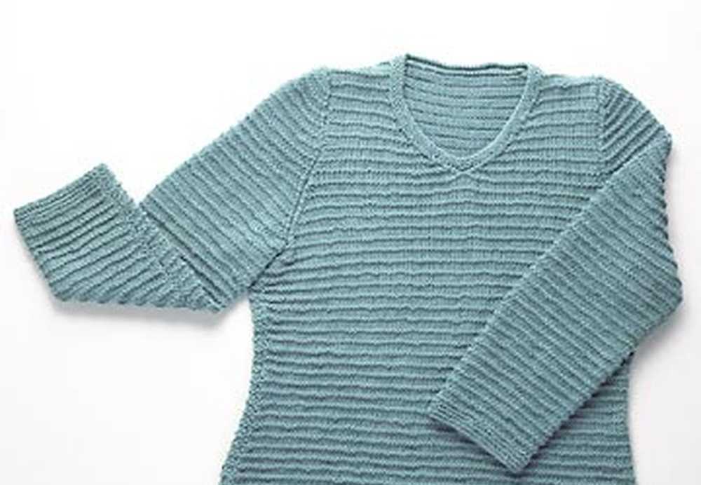 Childs v neck sweater knitting pattern