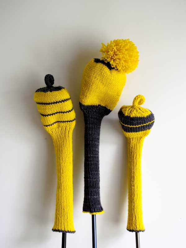 Pattern for knitted golf club covers