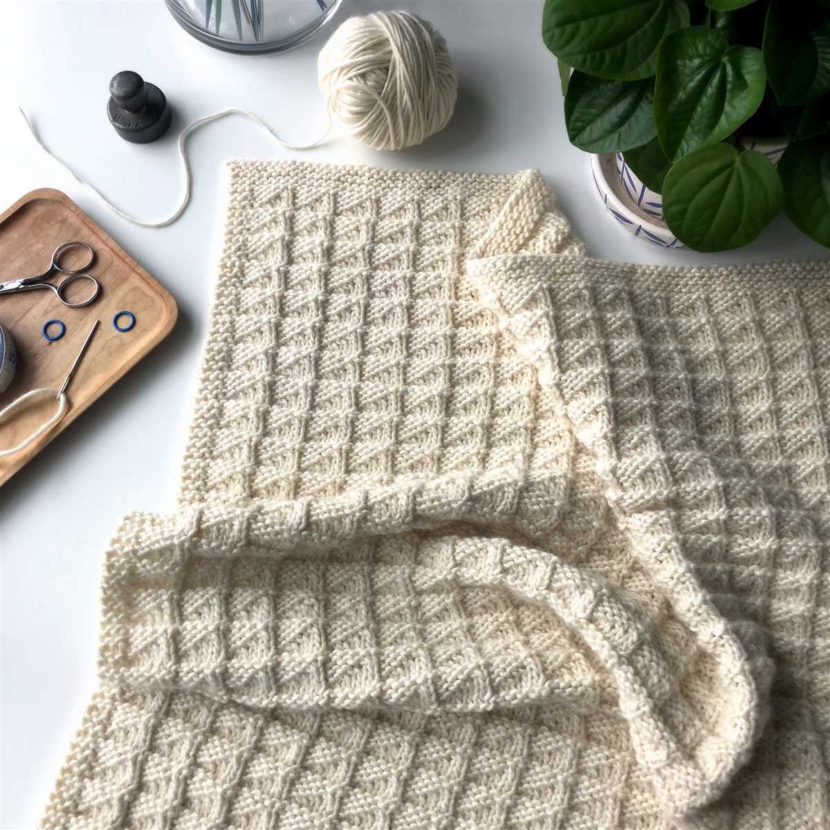 Knitting pattern for lap blanket