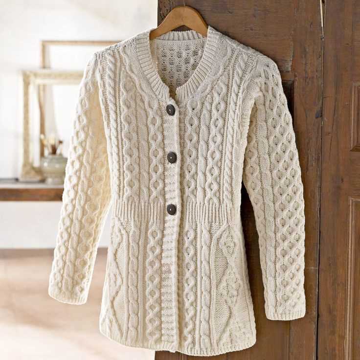 Aran cable knit cardigan pattern