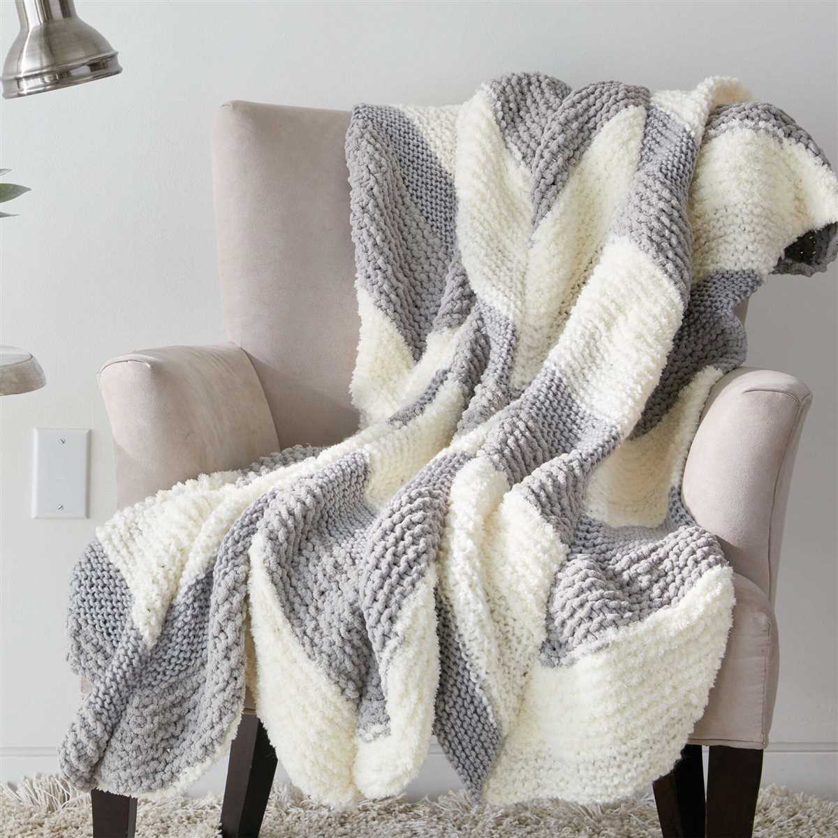 Easy striped knit blanket pattern