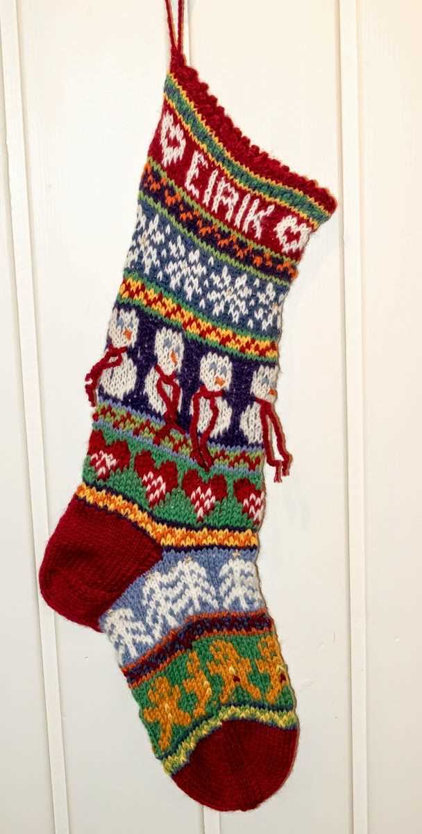 Pattern for knit christmas stocking