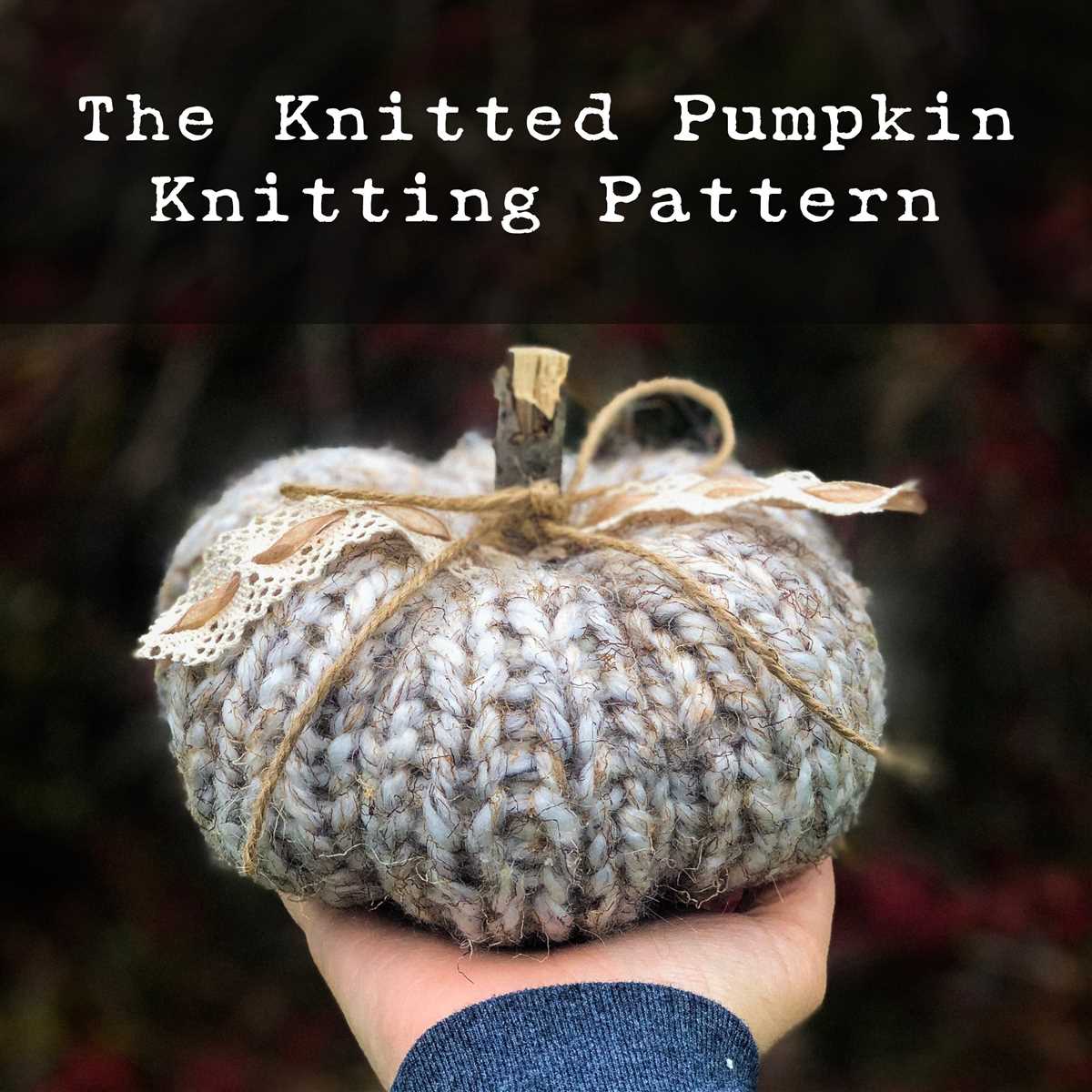 Knitted pumpkin pattern chunky yarn