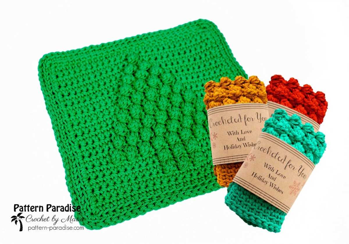 Knitted dishcloths patterns free christmas