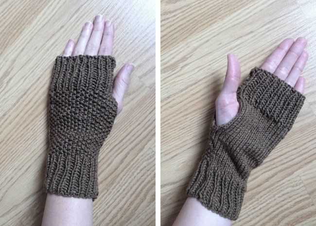 Fingerless gloves knitting pattern easy