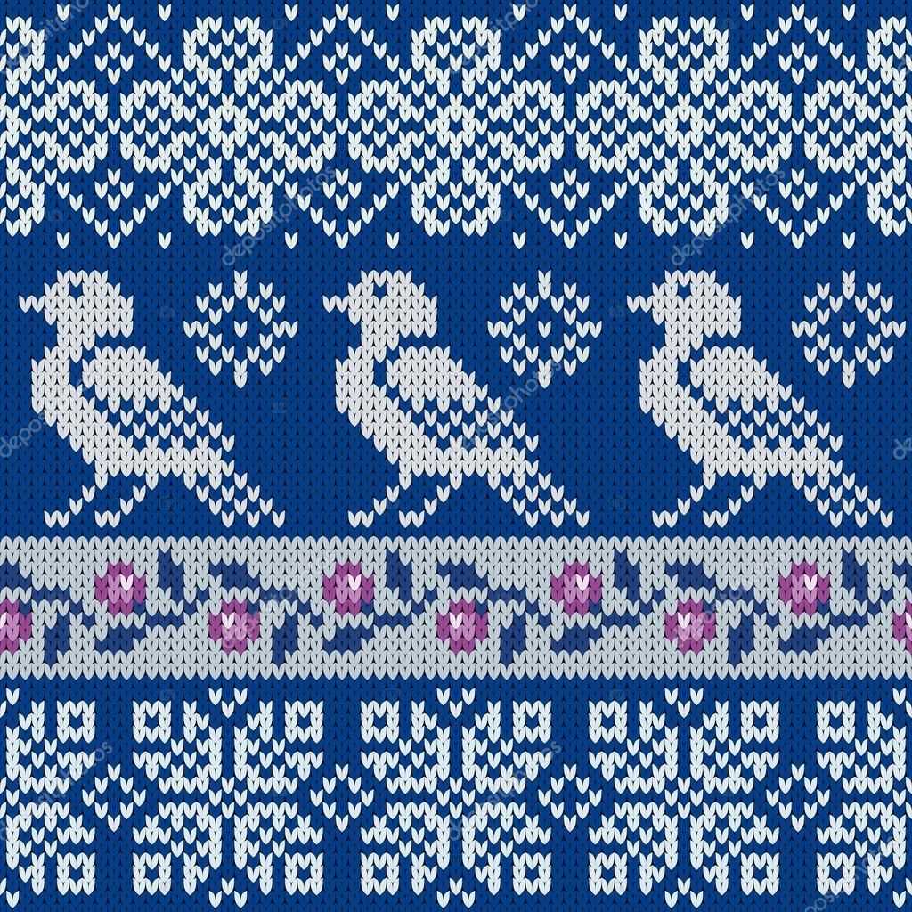 Knitted cross stitch pattern