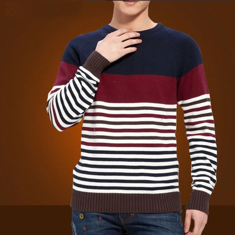 Mens striped sweater knitting pattern