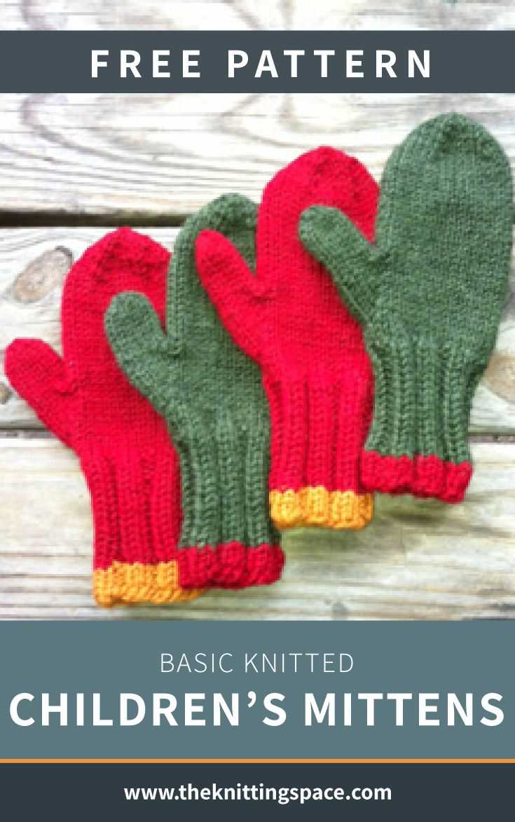 Knit childrens mittens easy pattern