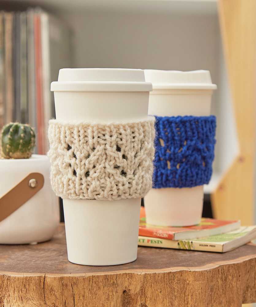 Knitted coffee mug sleeve pattern