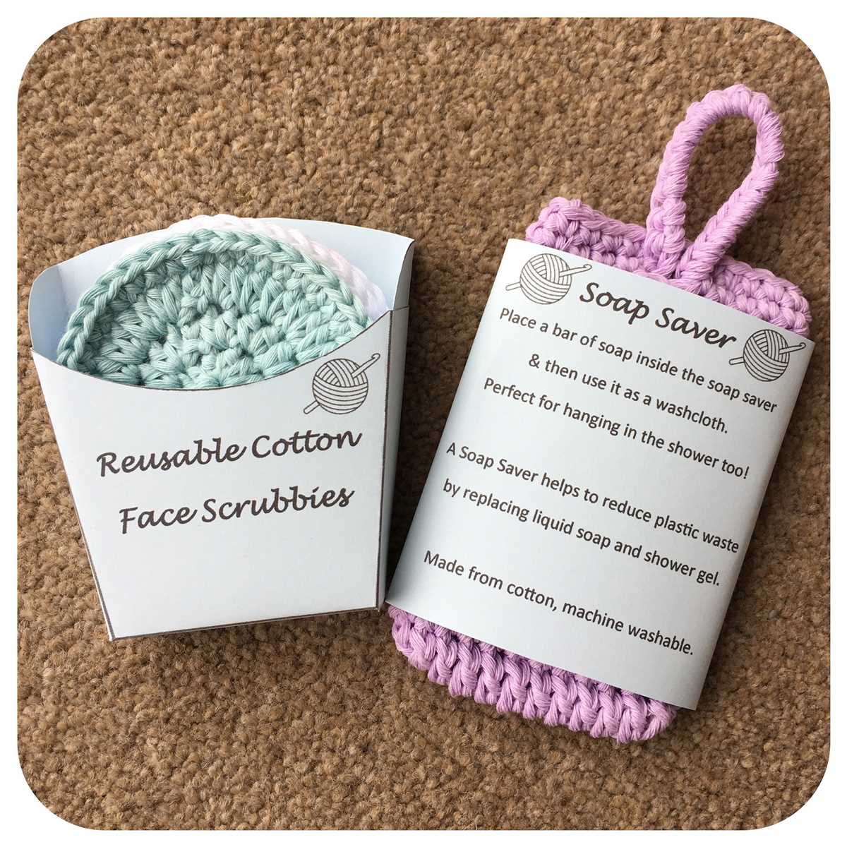 Knitted soap saver bag pattern