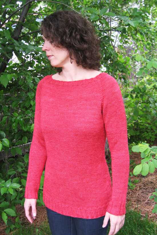 Boat neck jumper knitting pattern