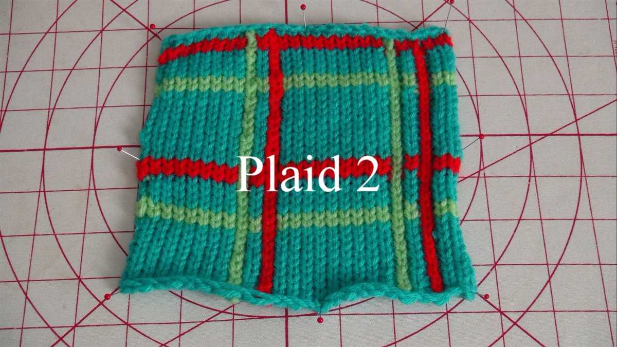 Knit plaid hat pattern