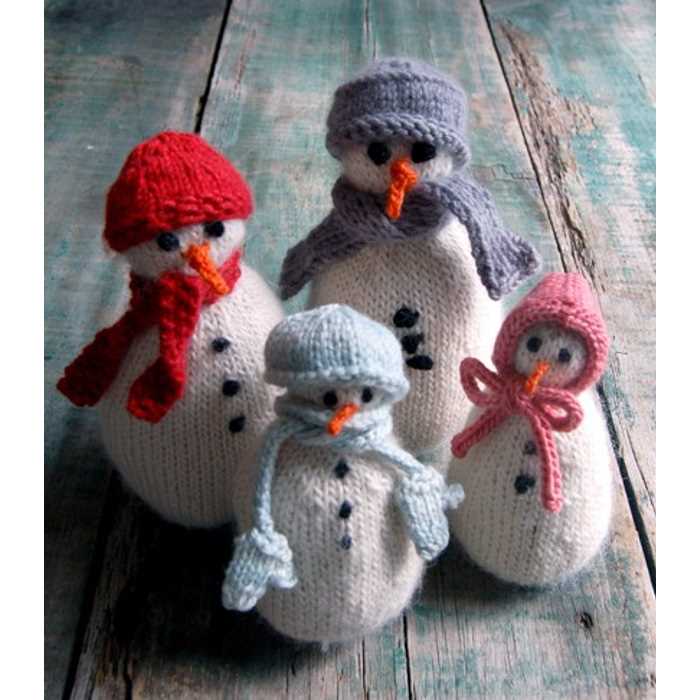 Snowman family knitting pattern