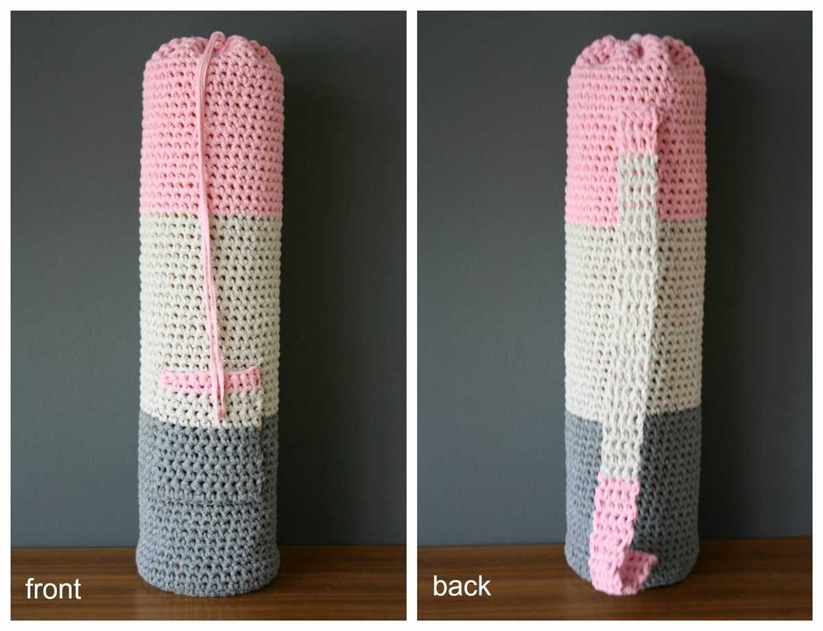 Knitted yoga mat bag pattern