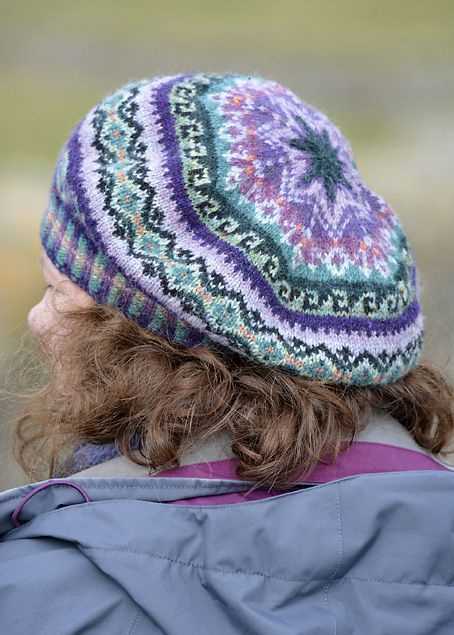 Knit hat with sock yarn pattern