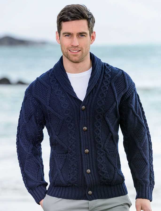 Mens shawl neck cardigan knitting pattern