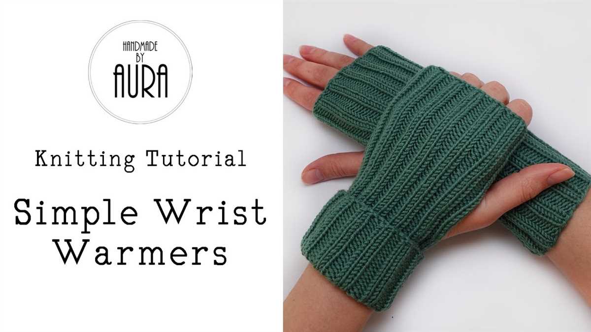 Knitting pattern for wrist warmers with thumb