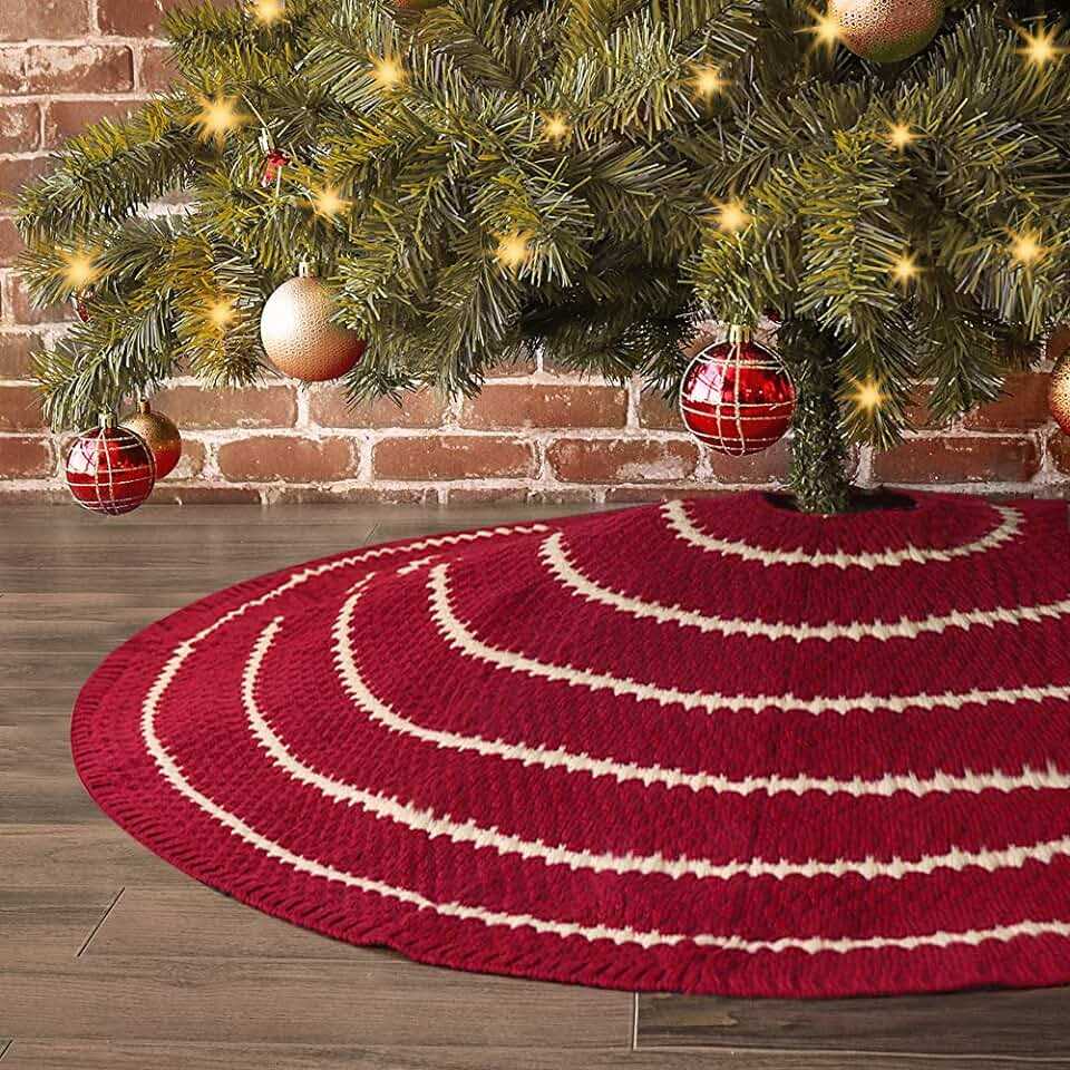 Cable knit christmas tree skirt pattern