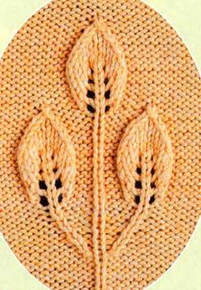 Knitting leaf stitch pattern