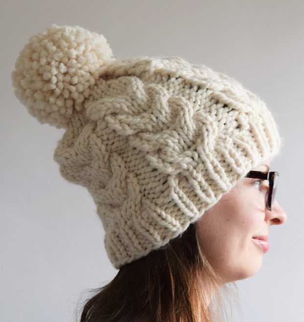 Aran cable hat knitting pattern