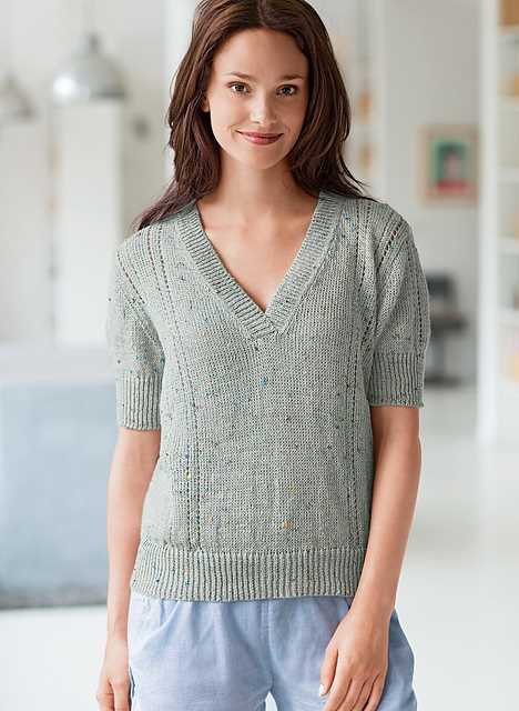 V neck jumper knitting pattern