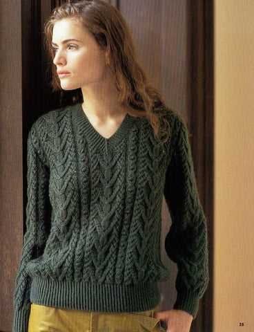 V neck jumper knitting pattern free