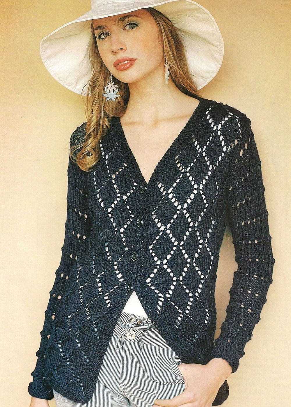 V neck cardigan knitting pattern