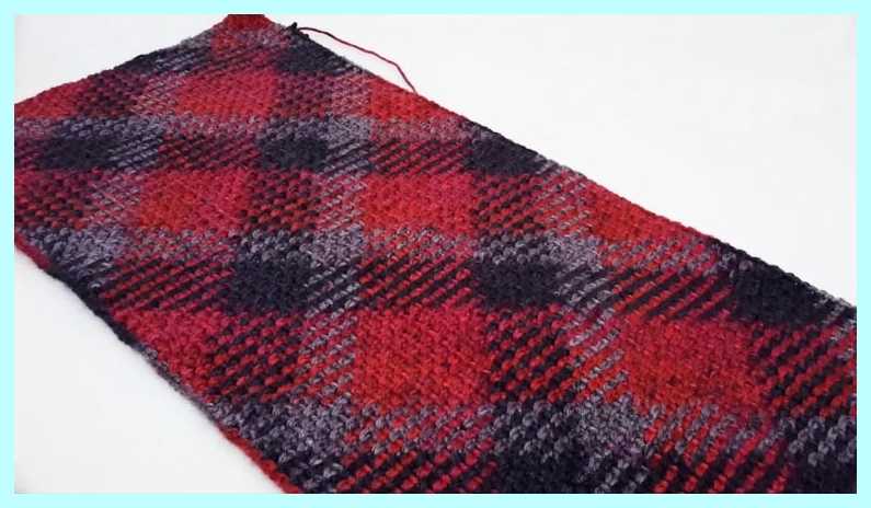 Checkered scarf knitting pattern