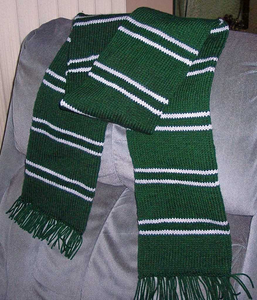 Harry potter slytherin scarf knitting pattern