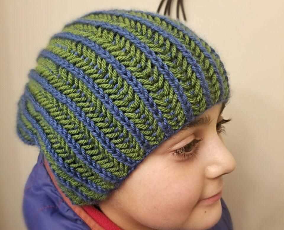 Brioche hat knit pattern