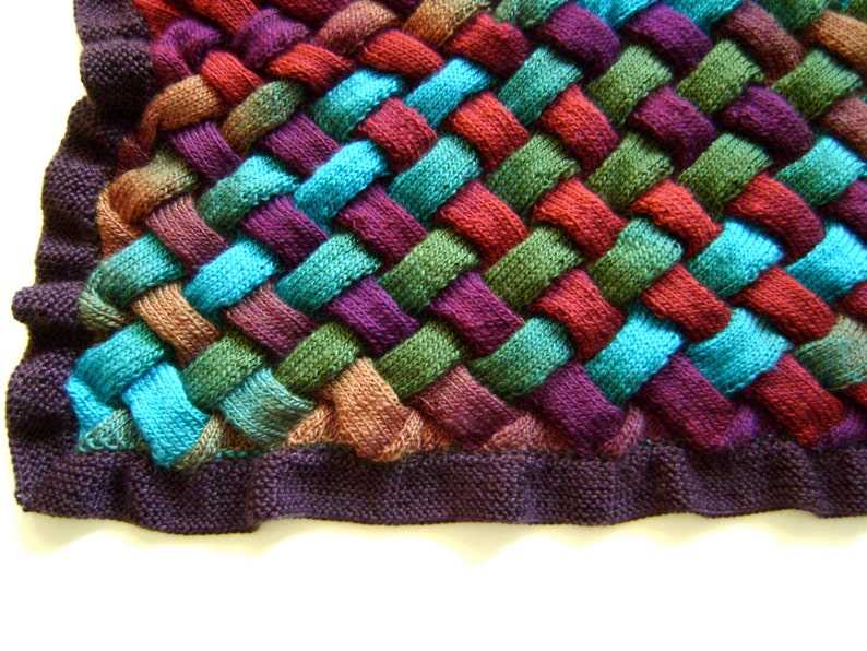 Free entrelac blanket knitting pattern