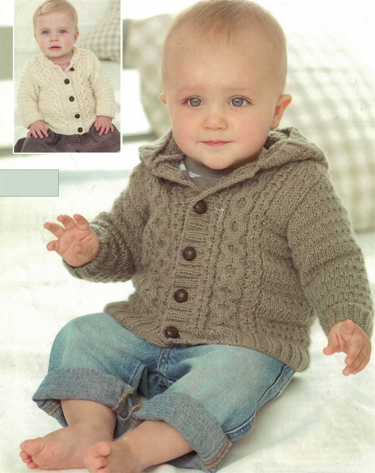 Childs hooded jacket knitting pattern