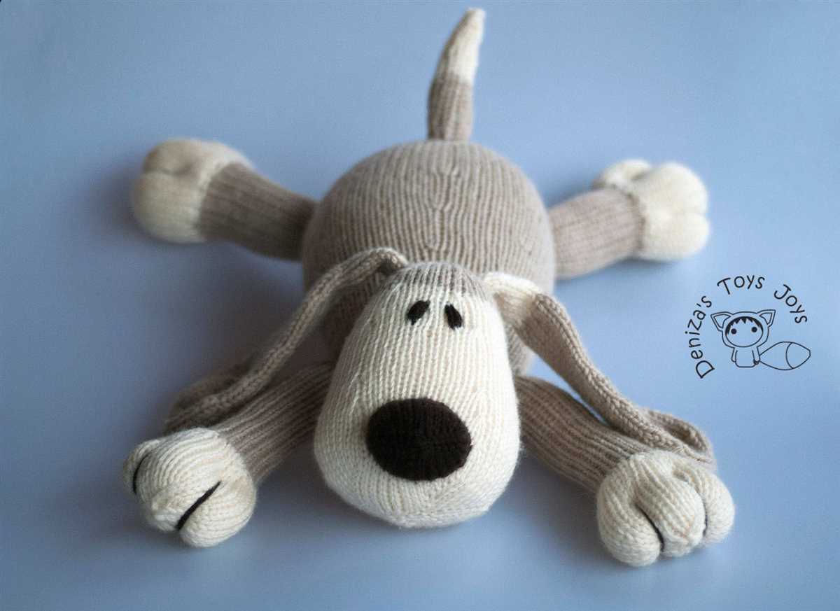 Knitted dog patterns toy