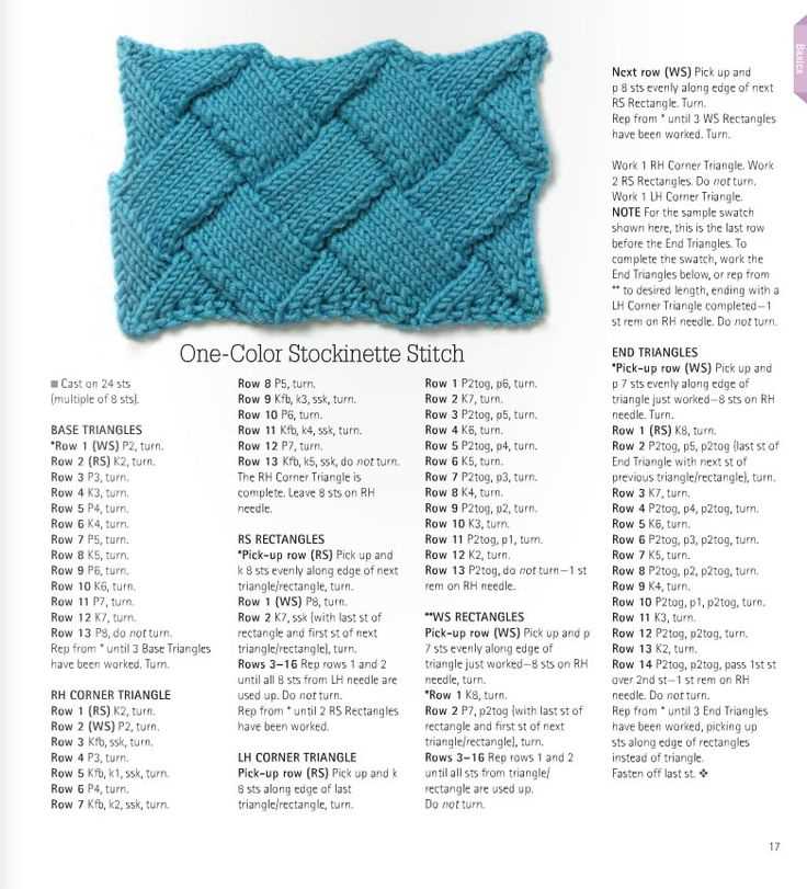 Stockinette stitch knitting pattern