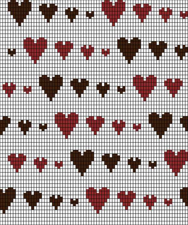 Heart shaped heart knitting pattern chart