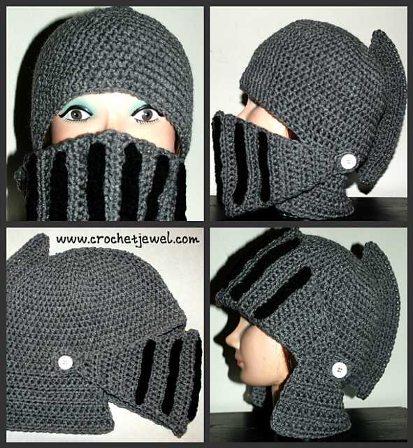 Knight helmet knitting pattern