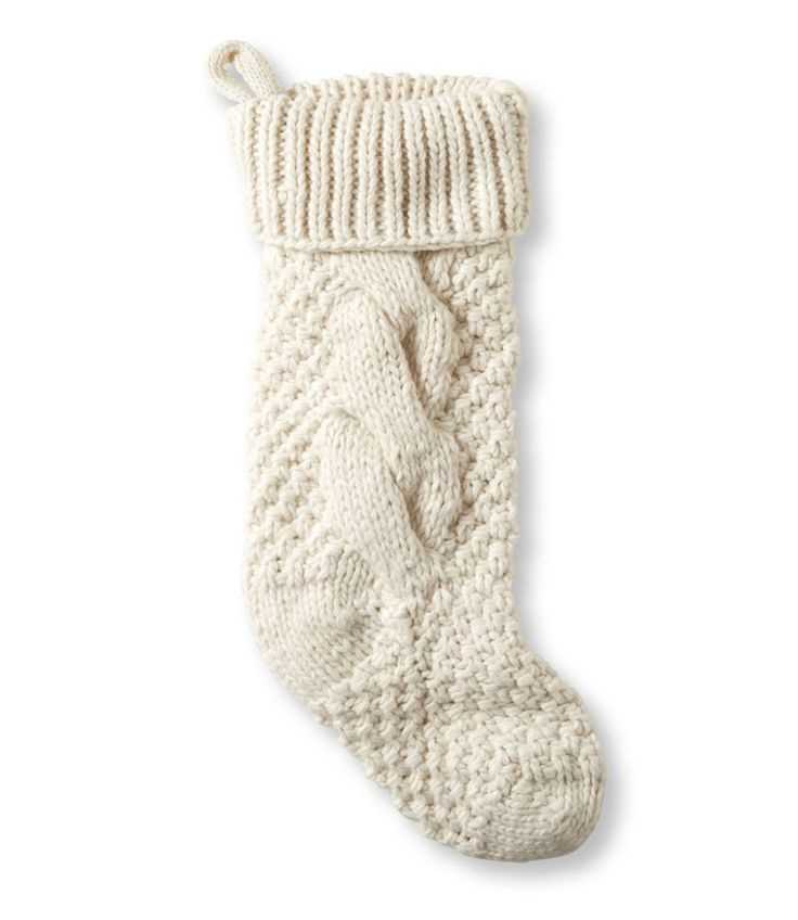 Chunky cable knit christmas stocking pattern