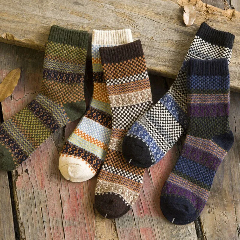 Men's thick socks knitting pattern