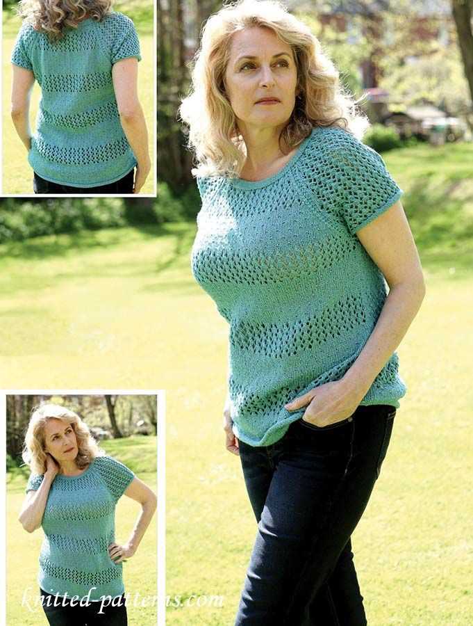 Free knitting pattern for women's short sleeve cardigan