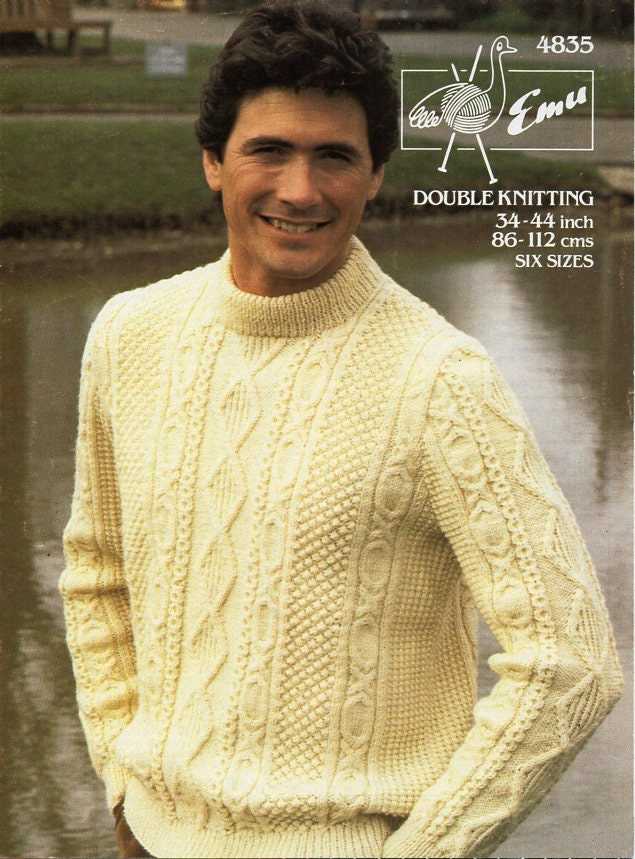 Free knitting pattern mens aran sweater