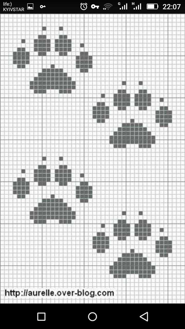 Paw print knitting pattern