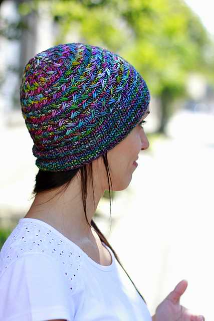 Color block knit hat pattern