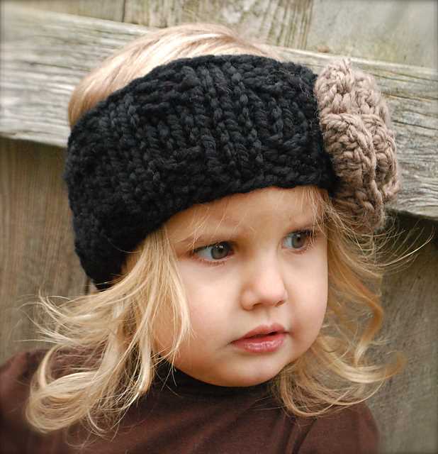 Bulky yarn knit headband pattern