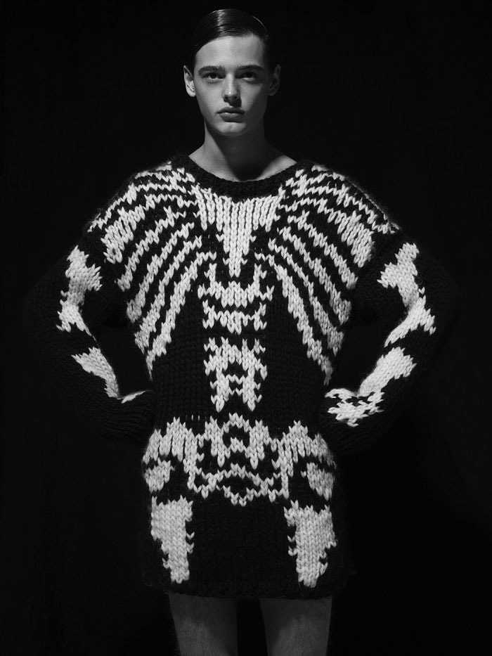 Skeleton knit sweater pattern